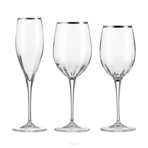 Kieliszki Villa Italia - Monalisa - komplet 18 kieliszków z platyną