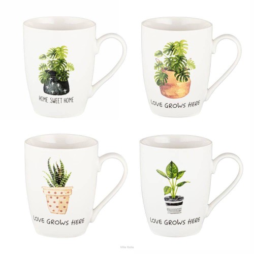 Porcelana Villa Italia - Botanic  - Zestaw kubków 330 ml 4 sztuki