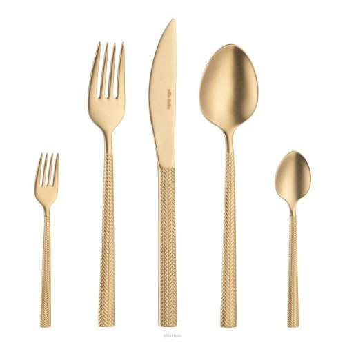 Sztućce Villa Italia - HERA VINTAGE GOLD - Zestaw sztućców na 12 osób 60 elementów 