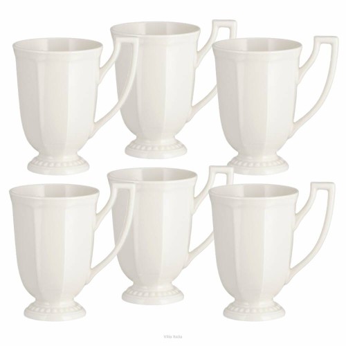 Porcelana Villa Italia - Venice White - Zestaw kubków 240 ml 6 sztuk