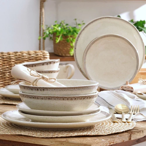 Porcelana Villa Italia - DIUNE - Serwis obiadowy Komplet talerzy na 12 osób  