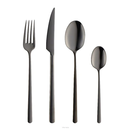 Sztućce Villa Italia - MARIZA BLACK - Zestaw sztućców na 12 osób 48 el.