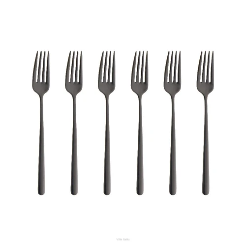Sztućce Villa Italia - MARIZA BLACK - Komplet widelczyków do ciasta 6 sztuk