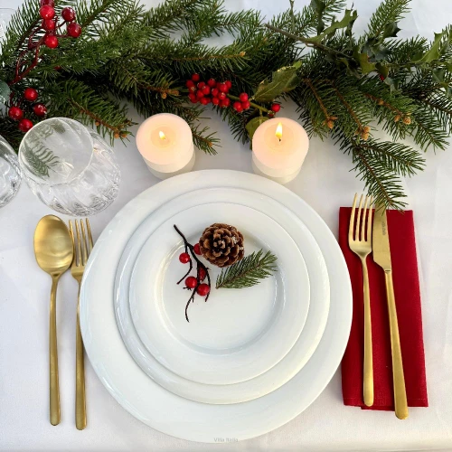 Porcelana Villa Italia - Plus White - Serwis obiadowo kawowy na 12 osób