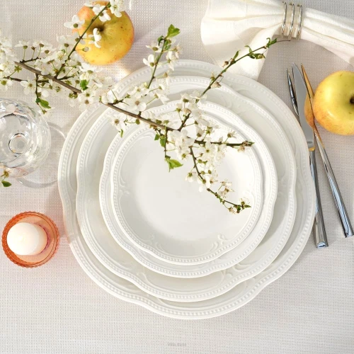 Porcelana Villa Italia -WHITE PRINCESS  - Serwis obiadowy porcelanowy na 6 os. 