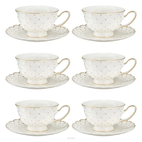 Villa Italia -ALEXIA  - Komplet filiżanek porcelanowych 200 ml 6 sztuk