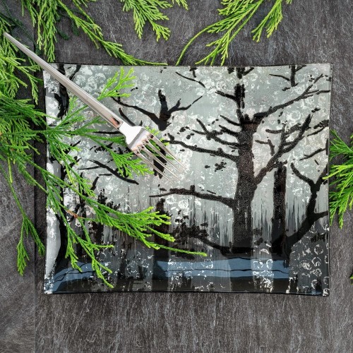 Villa Italia - INVERNO - Talerz do ciasta szklany 25 x 20 cm 