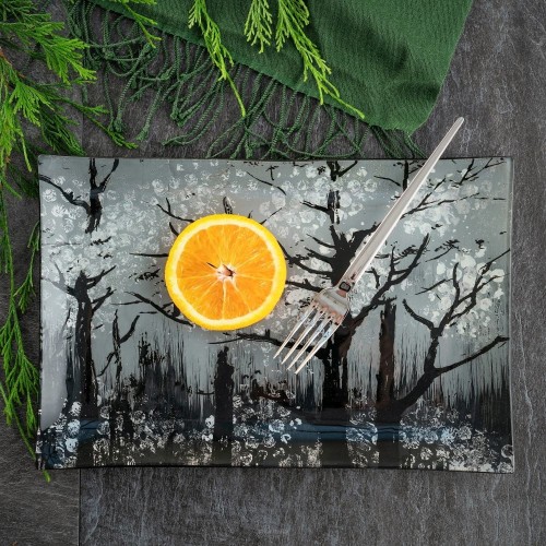 Villa Italia - INVERNO - Talerz do ciasta szklany kwadratowy 32 x 21 cm