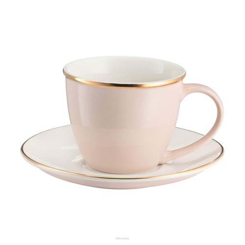 Porcelana Villa Italia - CANDY - Filiżanka do kawy herbaty 220 ml ze spodkiem porcelanowa 
