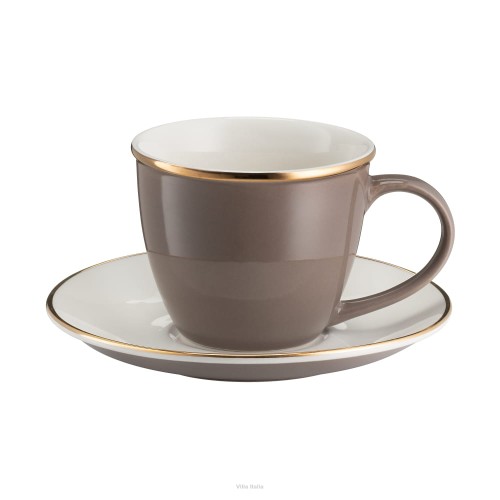 Porcelana Villa Italia - PEPPER - Filiżanka do kawy herbaty 220 ml ze spodkiem porcelanowa  