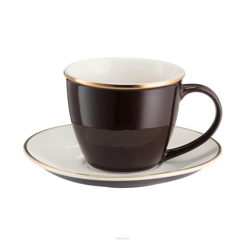 Porcelana Villa Italia - CHOCO - Filiżanka do kawy herbaty 220 ml ze spodkiem porcelanowa 