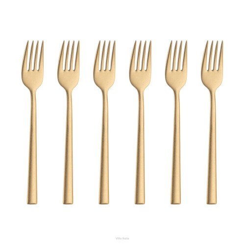 Sztućce Villa Italia - INVICTA VINTAGE GOLD - Komplet 6 widelczyków do ciasta 