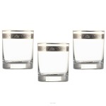 Kieliszki Villa Italia - Renesans - Szklanka do wisky złoty pasek Komplet 6 sztuk 350 ml