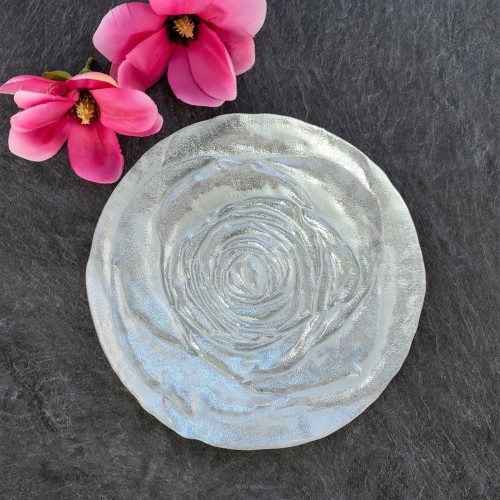 Villa Italia - AMANDA silver - Talerzyk deserowy szklany 21 cm