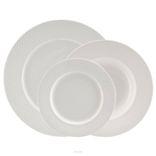 Porcelana Villa Italia Bari White - Komplet talerzy na 6 osób