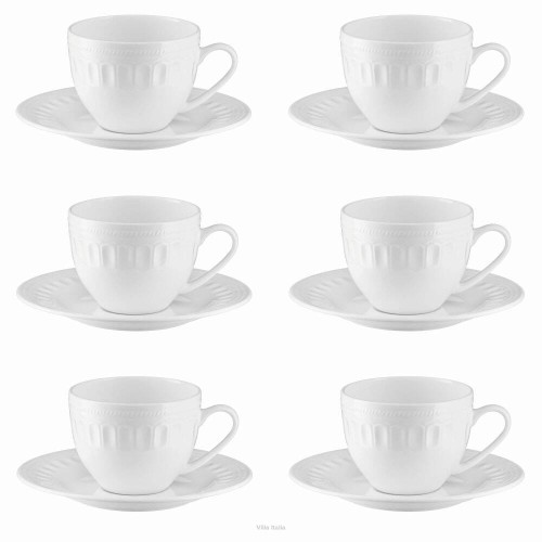 Porcelana Villa Italia - Mesyna White - Komplet filiżanek porcelanowych 250 ml 6 sztuk