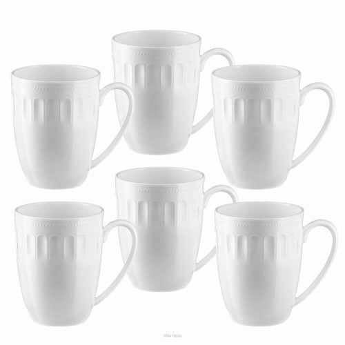 Porcelana Villa Italia - Mesyna White - Zestaw kubków porcelanowych 350 ml 6 sztuk