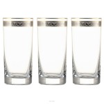 Kieliszki Villa Italia - Renesans - Zestaw szklanek wysokich złoty pasek Komplet 6 szt 360 ml