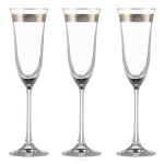 Kieliszki Villa Italia - Renesans - Zestaw kieliszków do szampana złoty pasek Komplet 6 szt 150 ml 